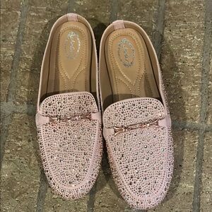 Elegant Pink Embellished Loafers